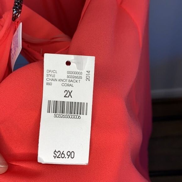 Wet Seal Plus Coral Chain Knot Back Top - Picture 7 of 7